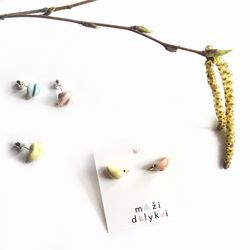 Mini keramikos auskarai “Paukšteliai 2”
